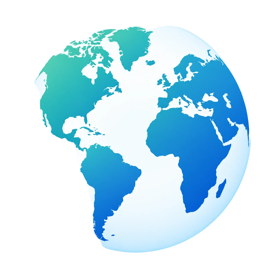 World globe in teal and blue